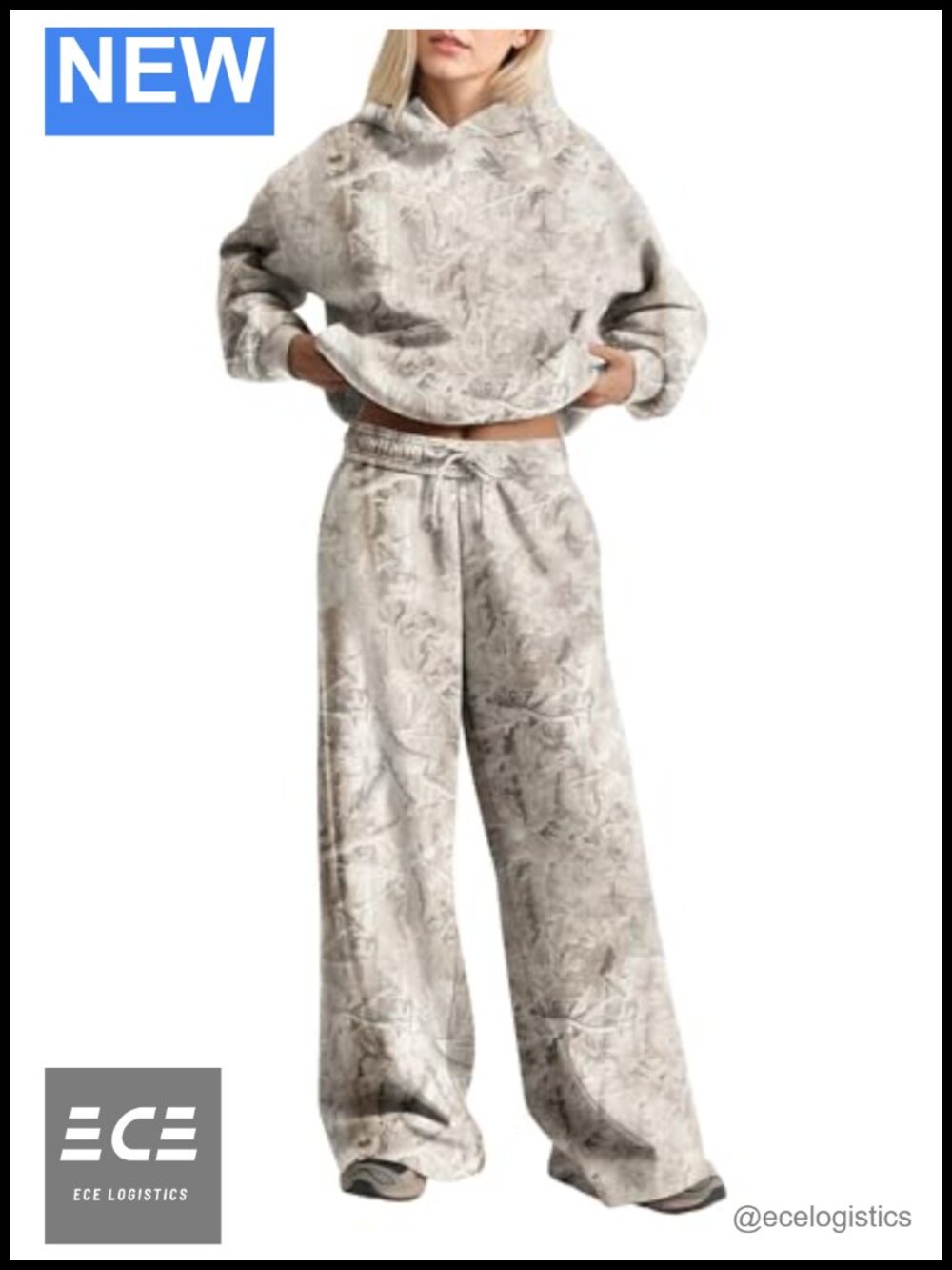 Women's Two Piece Camo Sweatsuit Y2K Oversize Hoodie Sweatpants Lounge Set